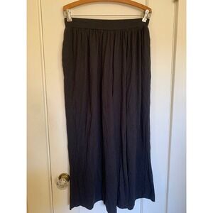 MUJI Black Cotton Modal Wide Leg Culotte Gaucho Lounge Pants Flowy Comfy S